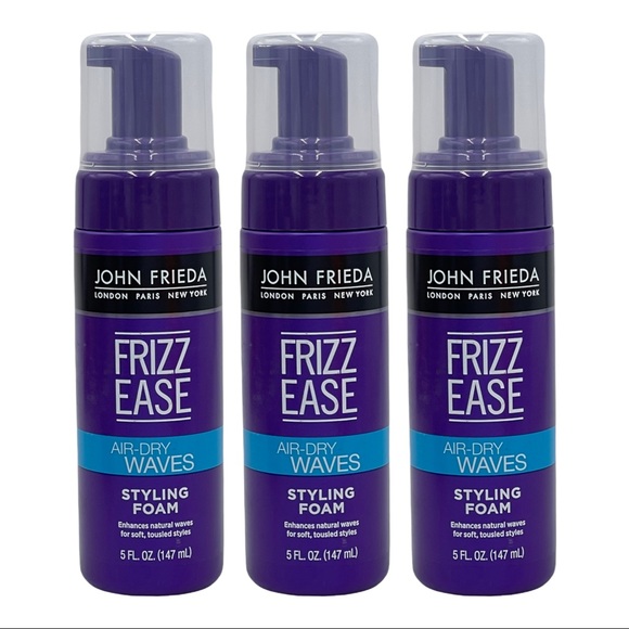 3 Pk John Frieda Frizz Ease Air Dry Waves Styling Foam 5 oz Enhance Natural Wave - Picture 1 of 8
